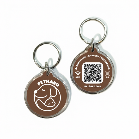 Médaille QR & NFC - Marron
